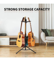 Charger l'image dans la galerie, GUITTO Triple Guitar Stand Floor Stand Universal for Acoustic Electric Guitars Bass Banjos Folding Multi Guitar Stands GGS-06T

