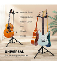 Charger l'image dans la galerie, GUITTO Triple Guitar Stand Floor Stand Universal for Acoustic Electric Guitars Bass Banjos Folding Multi Guitar Stands GGS-06T
