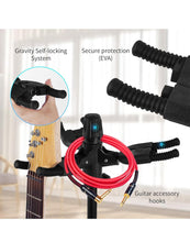 Charger l'image dans la galerie, GUITTO Triple Guitar Stand Floor Stand Universal for Acoustic Electric Guitars Bass Banjos Folding Multi Guitar Stands GGS-06T
