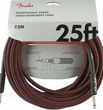 Charger l'image dans la galerie, CÂBLES D'INSTRUMENTS EN TWEED ROUGE DE 25 PIEDS DE LA SÉRIE PROFESSIONNELLE 
