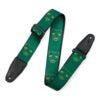Charger l'image dans la galerie, Levy’s 2-Inch Wide Polyester Guitar Strap with Green &amp; Mustard Scanned Skull Motif - MPD2-113

