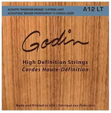 Load image into Gallery viewer, Godin 12 String Acoustic Guitar Phosphor Bronze Strings Light A12LT Made by D'Addario
