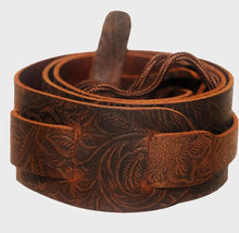 Charger l'image dans la galerie, DEERING S-TOOLBRN TOOLED LEATHER CRADLE BANJO STRAP - BROWN
