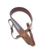 Charger l'image dans la galerie, DEERING S-RETRO-EH RETRO LEATHER CRADLE BANJO STRAP - TRIBAL BLUE
