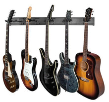 Charger l'image dans la galerie, Levy’s Wall Mounted 5-Space Slatwall Guitar Hanger Panel in Black

