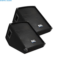 Load image into Gallery viewer, Seismic Audio SA-10M Pair Passive 10" Wedge Floor Stage Monitors Speakers - PRE OWNED
