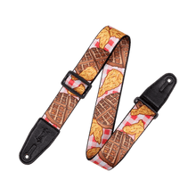 Load image into Gallery viewer, Levy's MPD2-118 Polyester Guitar Strap -Chicken &amp; Waffles Motif
