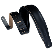Load image into Gallery viewer, Levy’s DM1PD-XL-BLK LARSEN LEATHER DELUXE Black Guitar Strap
