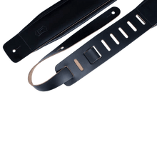 Load image into Gallery viewer, Levy’s DM1PD-XL-BLK LARSEN LEATHER DELUXE Black Guitar Strap
