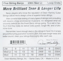 Charger l'image dans la galerie, Dean Markley Banjo 5-String, 2304, Medium Light
