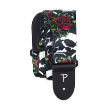 Load image into Gallery viewer, 2” SKULLS &amp; ROSES POLYESTER GUITAR STRAP
