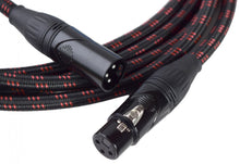 Charger l'image dans la galerie, GF BLACK &amp; RED TWEED MICROPHONE XLR X XLR CABLE - 25 FEET
