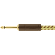 Charger l'image dans la galerie, FENDER DELUXE SERIES, STRAIGHT/ANGLE, 10 FOOT YELLOW AND BROWN TWEED INSTRUMENT CABLE
