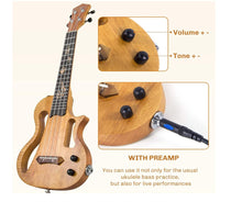 Charger l'image dans la galerie, Silent Ukulele, Lotkey 23 Inch Okoume Body Electric Ukulele - PRE OWNED
