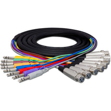 Charger l'image dans la galerie, Hosa STX-802F Balanced 2 Meter Fan to Fan XLRF Audio Snake with TRS Returns
