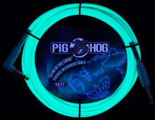 Charger l'image dans la galerie, PIG HOG GLOW IN THE DARK INSTRUMENT CABLE, PCH10GLOR RIGHT ANGLE 10FT

