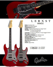 Load image into Gallery viewer, Godin 052608 Lerxst Grace Alex Lifeson Signature Electric Guitar - Red with Vega Tremol - #21 with Hardshell Case
