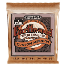 Load image into Gallery viewer, Ernie Ball 2143/3543 Custom Medium Earthwood Phosphor Bronze Acoustic Guitar Strings 12.5-56 Gauge
