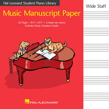 Charger l'image dans la galerie, HAL LEONARD STUDENT PIANO LIBRARY MUSIC MANUSCRIPT PAPER – WIDE STAFF
