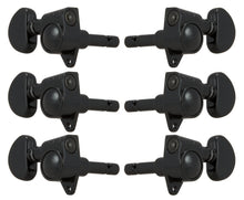 Load image into Gallery viewer, Grover 106BC Original Locking Rotomatics with Round Button - Guitar Machine Heads, 3 + 3 - Black Chrome
