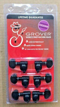 Load image into Gallery viewer, Grover 106BC Original Locking Rotomatics with Round Button - Guitar Machine Heads, 3 + 3 - Black Chrome
