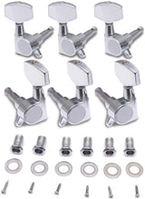 Charger l'image dans la galerie, Cordes scellées Tuning Pegs Keys Machines Heads Tuners 3L 3R Guitare électrique Pièces de rechange pour guitare acoustique Chrome. 
