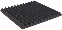 Charger l'image dans la galerie, 6 pack black acoustic studio panel foam wedges 12x12 inch sound absorption panels
