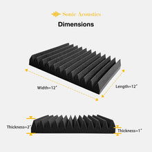 Charger l'image dans la galerie, Mousse de panneau de studio acoustique avec plus de cales 2" X 12" X 12" insonorisation, absorption acoustique
