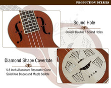 Charger l'image dans la galerie, Aiersi 26 pouces ténor acajou résonateur ukulélé avec étui
