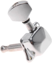 Charger l'image dans la galerie, 3 Gauche 3 Droite Semi-fermé Guitare Cordes Tuning Pegs Tuners Machine Heads Set pour Guitare Électrique/Acoustique, Chrome 
