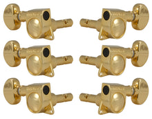 Charger l'image dans la galerie, Grover 406G Mini Locking Rotomatics avec bouton rond - Mécaniques pour guitare, 3 + 3 - Or 
