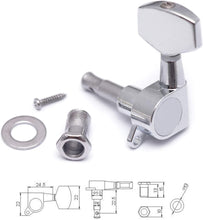 Charger l'image dans la galerie, Cordes scellées Tuning Pegs Keys Machines Heads Tuners 3L 3R Guitare électrique Pièces de rechange pour guitare acoustique Chrome. 
