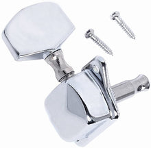 Charger l'image dans la galerie, 3 Gauche 3 Droite Semi-fermé Guitare Cordes Tuning Pegs Tuners Machine Heads Set pour Guitare Électrique/Acoustique, Chrome 
