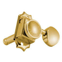 Load image into Gallery viewer, Grover Vintage Locking SD90 3 Per Side Gold Machine Heads, Metal Buttons 533G
