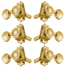 Load image into Gallery viewer, Grover Vintage Locking SD90 3 Per Side Gold Machine Heads, Metal Buttons 533G

