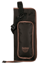Load image into Gallery viewer, SABIAN Arena stick bag black with brown accents and extra stick storage
