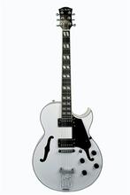 Charger l'image dans la galerie, Glen Burton USA Chicago 775 hollow body electric jazz guitar in white with black pickguard and humbucker pickups
