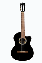 Charger l'image dans la galerie, Huntington USA Deluxe black classical cutaway acoustic electric guitar with rosewood fingerboard and 4-band EQ
