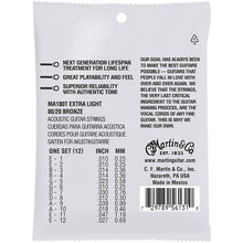 Load image into Gallery viewer, MARTIN MA180T EXTRA LIGHT 10 - 47 BRONZE 80/20 12 STRING AUTHENTIC ACOUSTIC LIFESPAN® 2.0 GUITAR STRINGS
