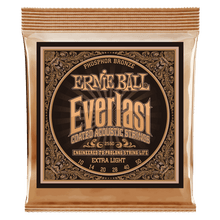 Load image into Gallery viewer, ERNIE BALL 2550 EVERLAST EXTRA LIGHT COATED PHOSPHOR BRONZE ACOUSTIC GUITAR STRINGS - 10-50 GAUGE-(6635127341250)
