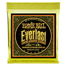 Charger l'image dans la galerie, ERNIE BALL 2556 EVERLAST MEDIUM LIGHT COATED 80/20 BRONZE ACOUSTIC GUITAR STRINGS - 12-54 GAUGE-(6635011276994)

