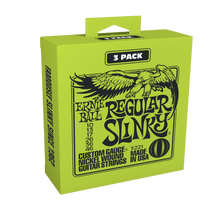 Charger l'image dans la galerie, ERNIE BALL 3221 REGULAR SLINKY NICKEL WOUND ELECTRIC GUITAR STRINGS 3 PACK - 10-46 GAUGE-(6632649720002)
