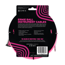 Charger l'image dans la galerie, ERNIE BALL 18' BRAIDED STRAIGHT / ANGLE INSTRUMENT CABLE - NEON PINK P06083-(6704896311490)
