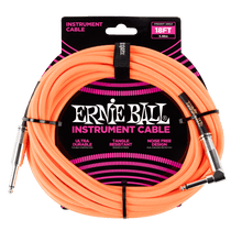 Charger l'image dans la galerie, ERNIE BALL 18' BRAIDED STRAIGHT / ANGLE INSTRUMENT CABLE - NEON ORANGE P06084-(6704894902466)
