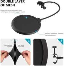 Charger l'image dans la galerie, Filtre anti-pop de microphone avec col de cygne et pince
