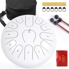 Charger l'image dans la galerie, Tongue Drum / Steel Handpan Drum avec accessoires 13 notes / 12 pouces
