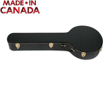 Charger l'image dans la galerie, Black hardshell banjo case with heavy-duty hardware and plush interior, made in Canada
